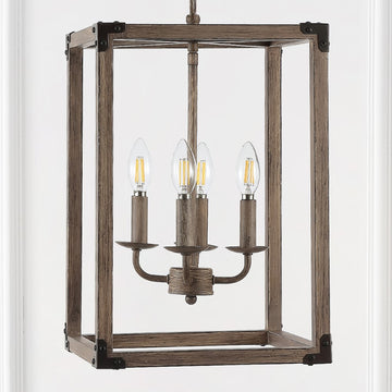 Magnolia Adjustable Iron Rustic Farmhouse LED Pendant - JONATHAN Y